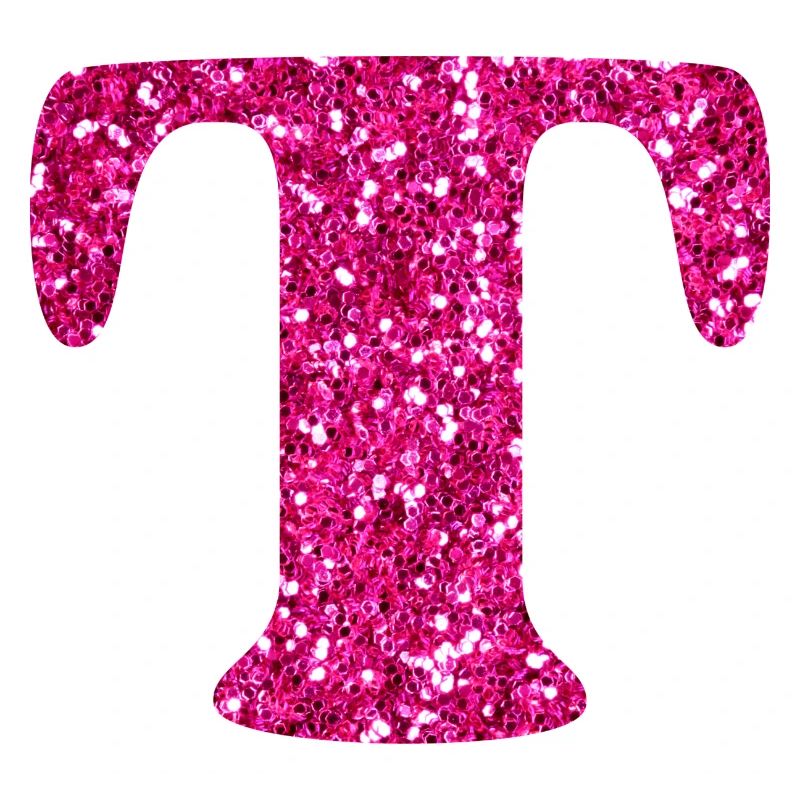 Letter t pink glitter