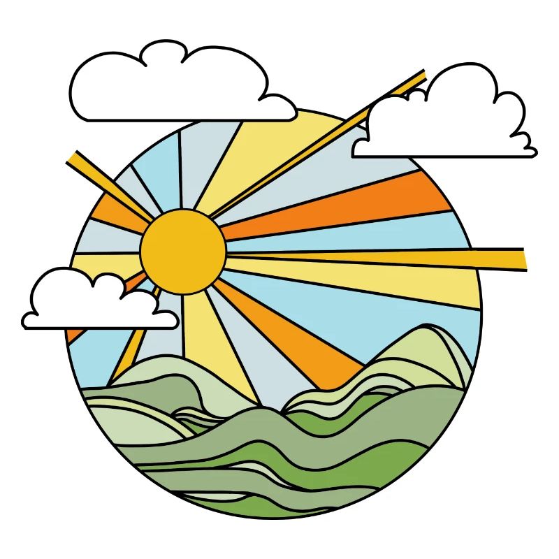 MOUNTAINS - SUNSET GRAPHICS