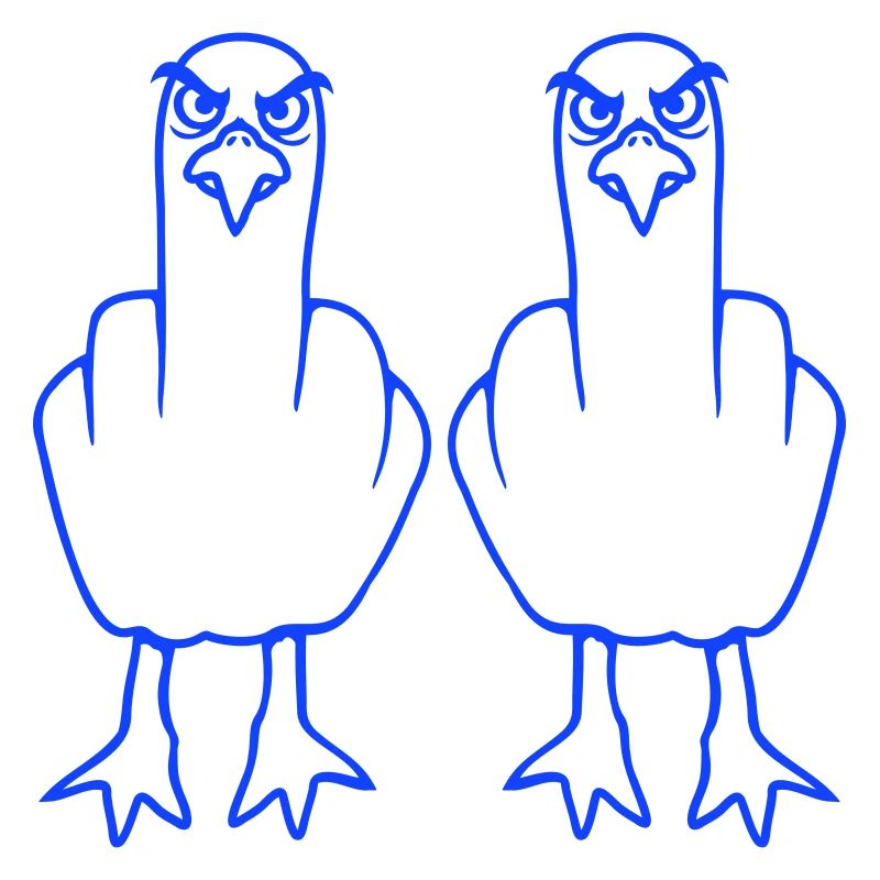 2 Möwen Mittelfinger Beleidigung Stinkefinger Team