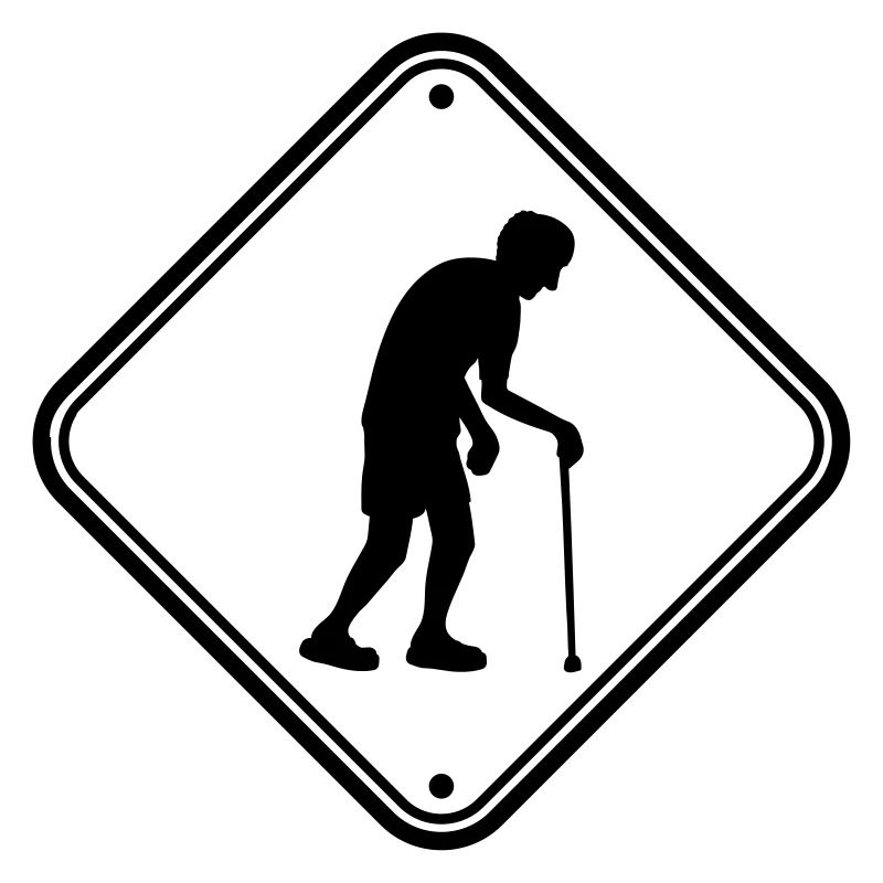 Caution retirement home sign