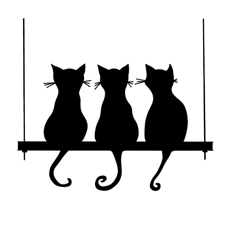 Cats on a swing