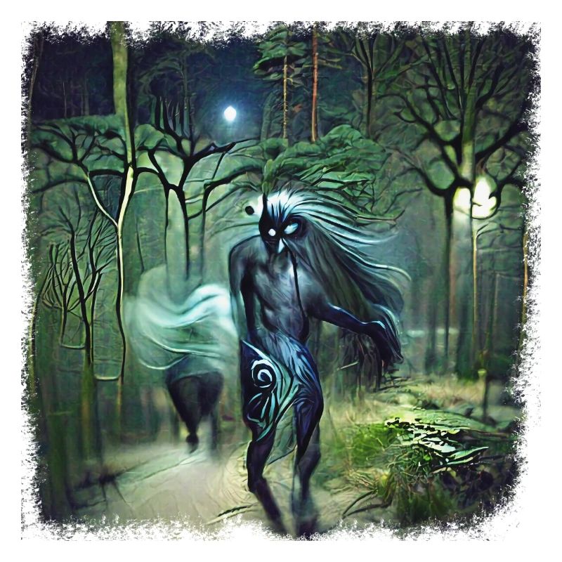 L’ de la forêt devient le marcheur de nuit