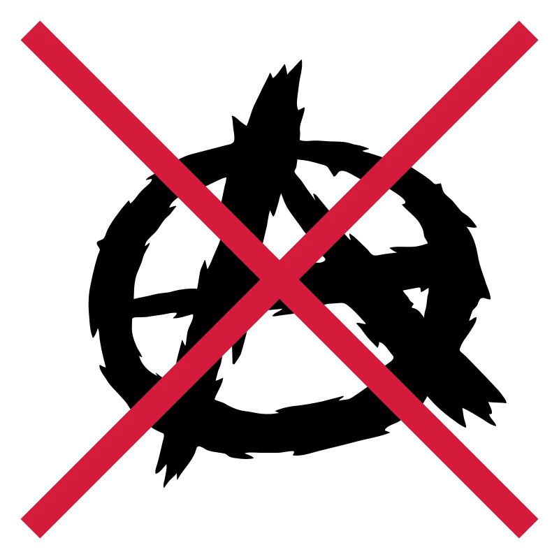 No anarchy symbol logo