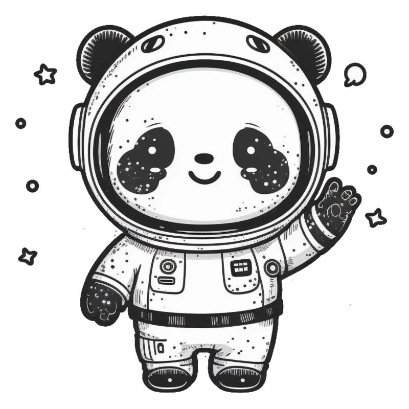 Kawaii Mignon Heureux astronaute Panda