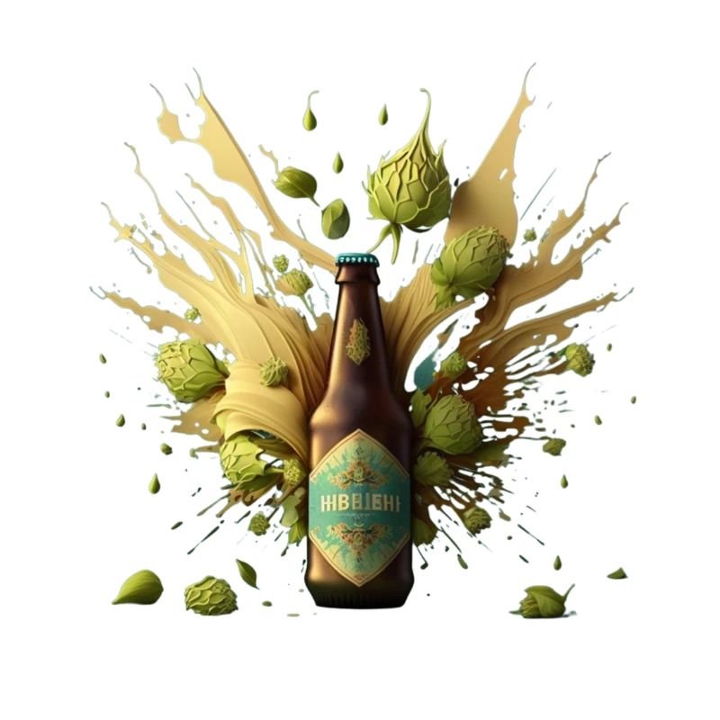 Bierflasche vor Hopfen explosion