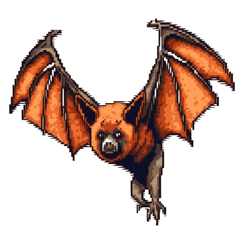 Flying fox in old 16 bit retro graphics