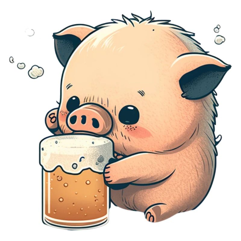 Sweet pig drinks BIer