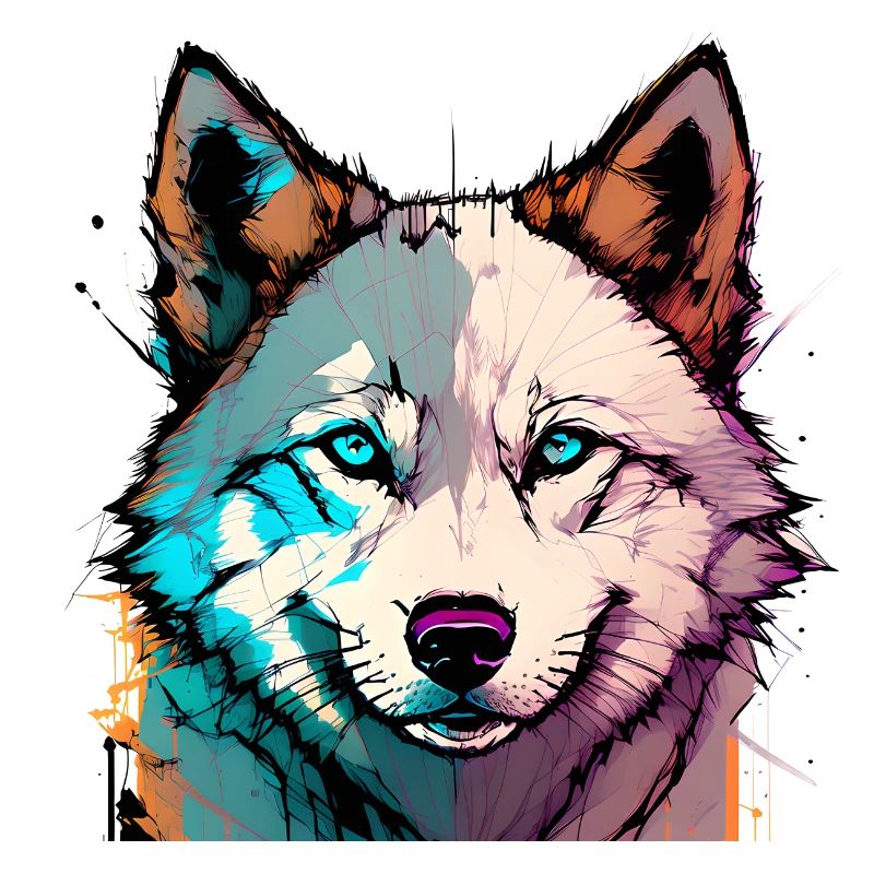 Neon Punk Wolf