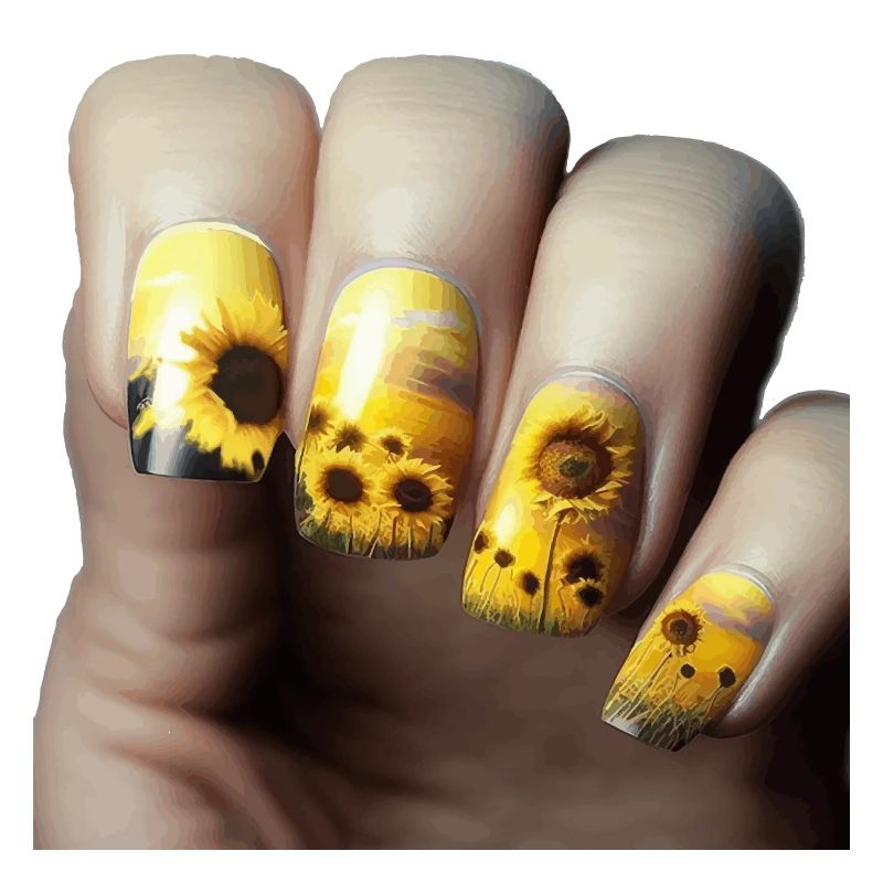 Sonnenblumen Fingernägel Geschenk