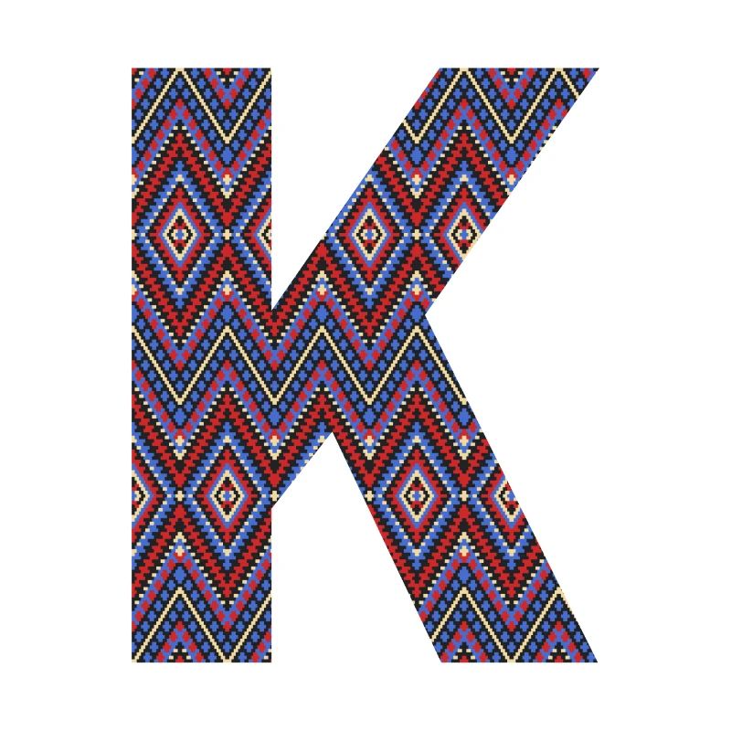 Monogram Letter K- geometric pattern