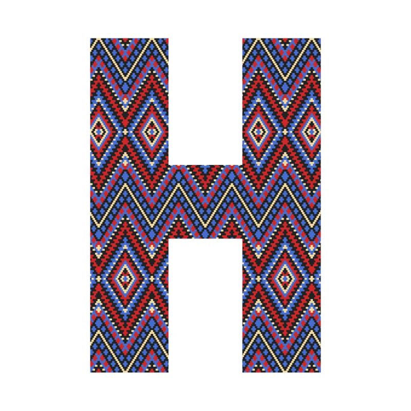 Monogram Letter H- geometric pattern