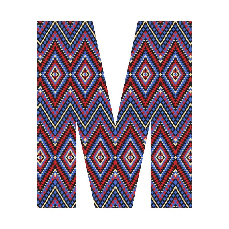 Monogram Letter M- geometric pattern