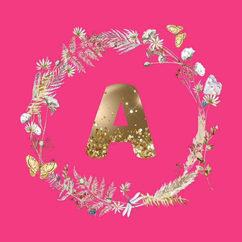 A Monogramm Glitter Boho Kranz