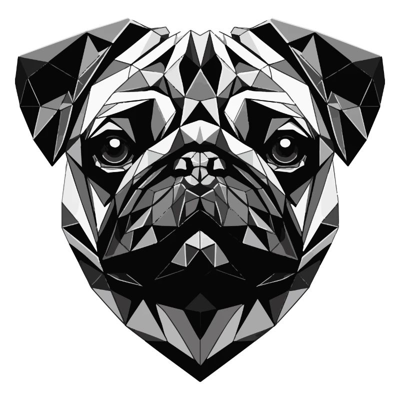 Mops Hund Geometrisch Geschenkidee