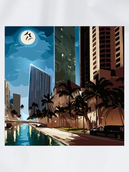 Palm trees in moonlight