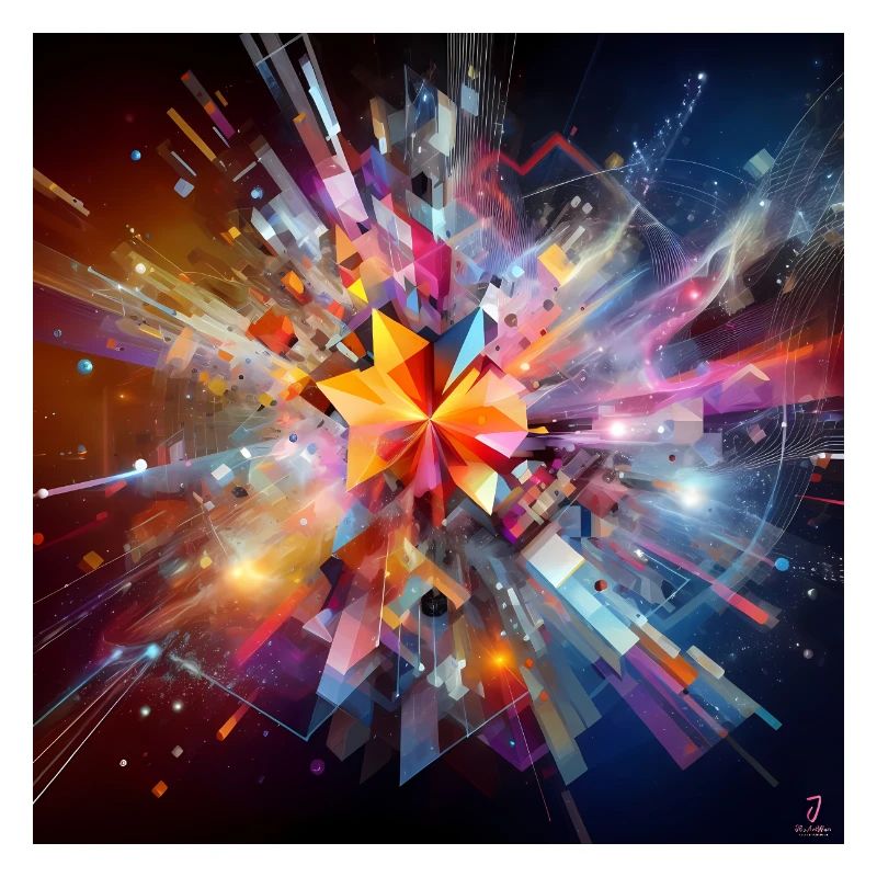 Abstract Star Explosion Art