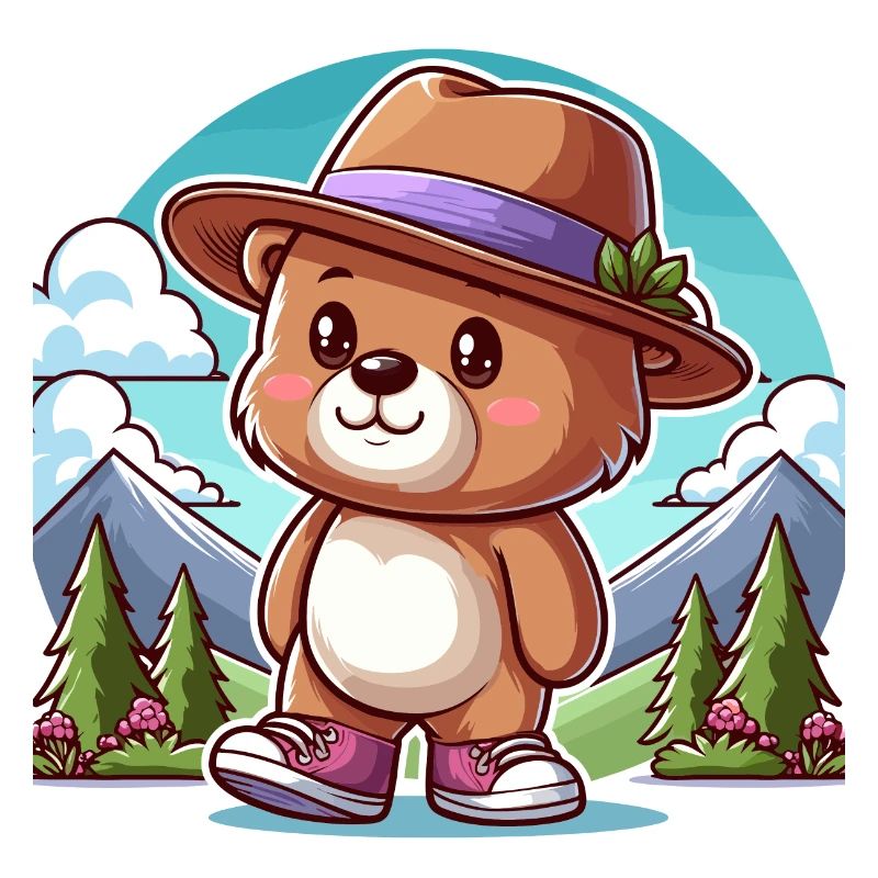 Cute bear with hat