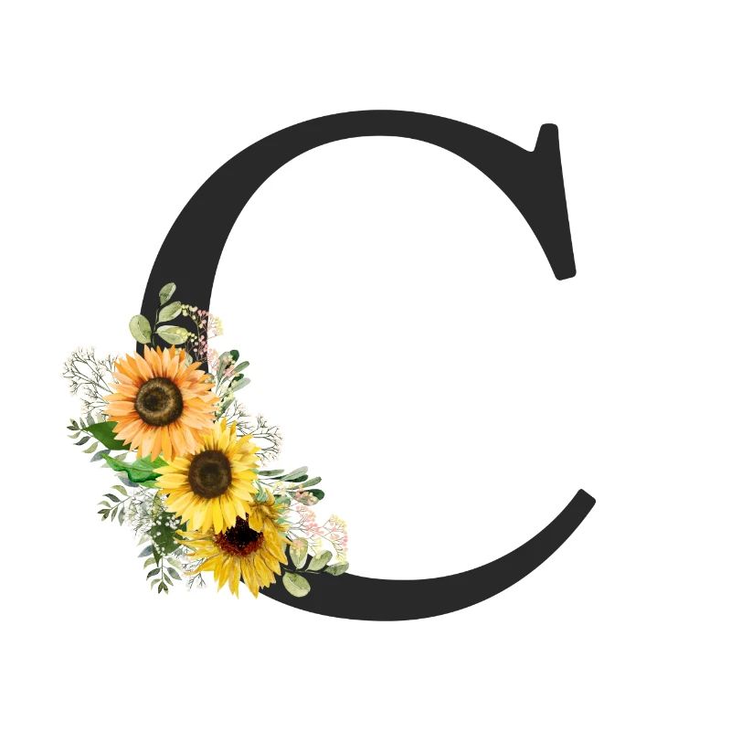 C Monogram Sunflowers