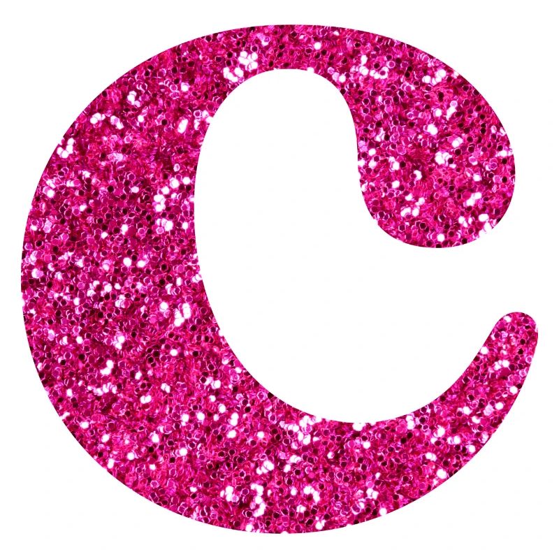 Letter c pink glitter
