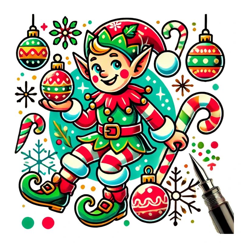 Elfe de Noël Motif de Noël Elfe