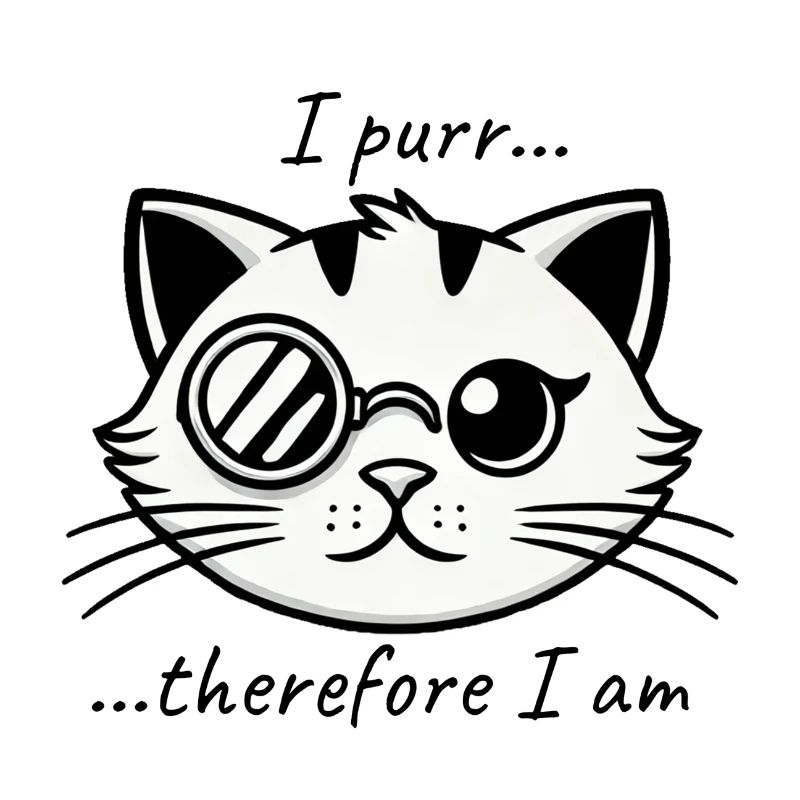 Je ronronne, donc je suis - Philosopher cat design