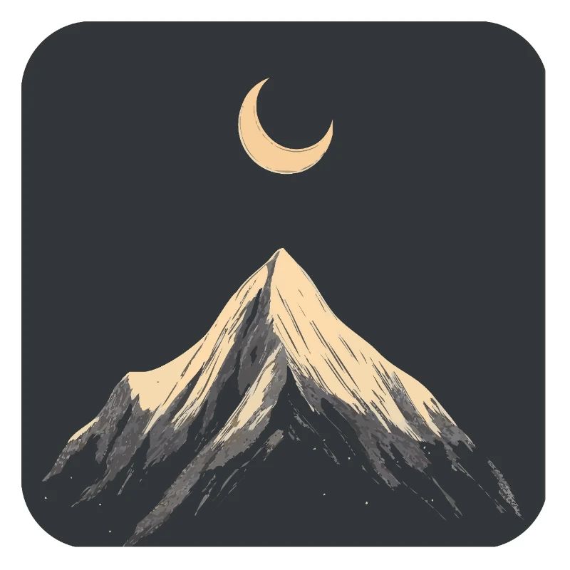Mountain relief with moon