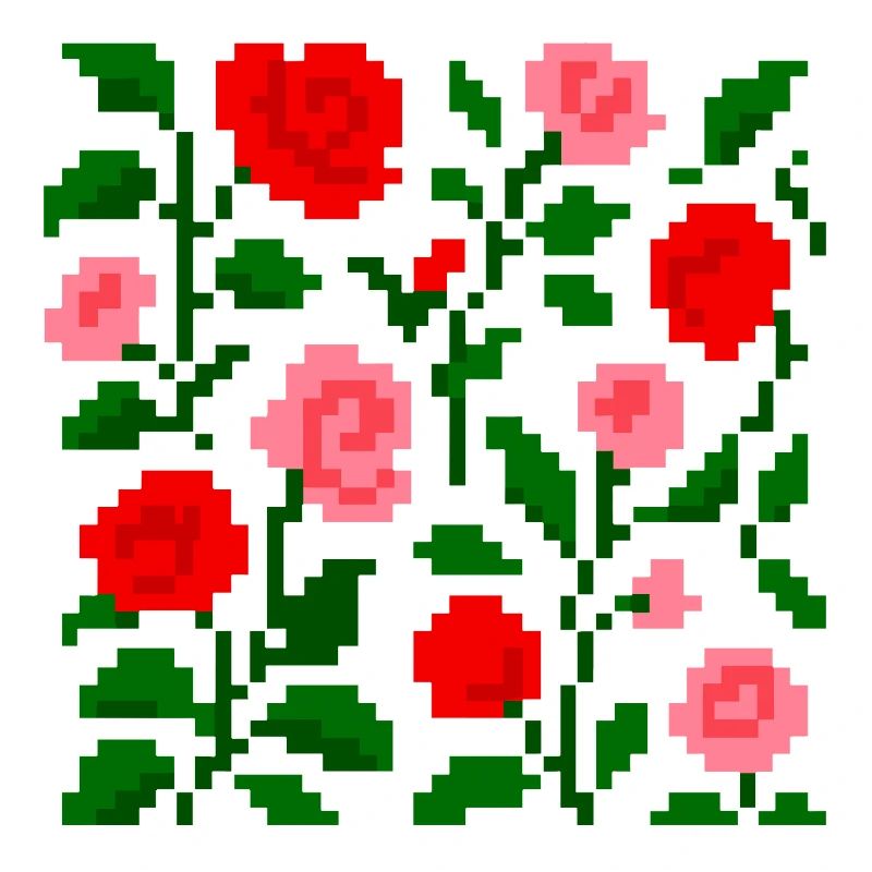 PixelArt: Rose Petal Pattern