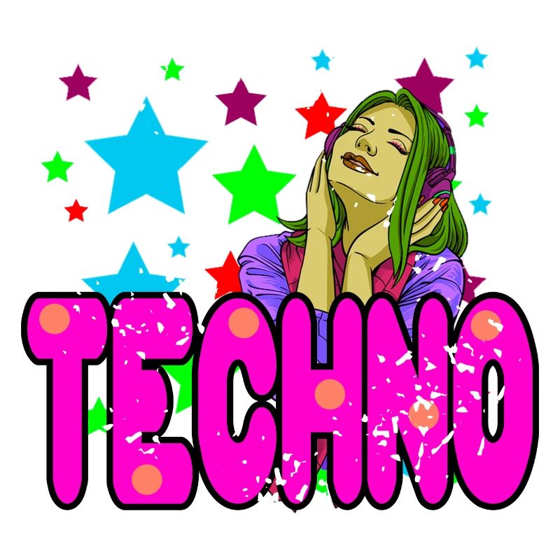 Cool Retro TECHNO Designs Techno DJ Lover T-Shirt
