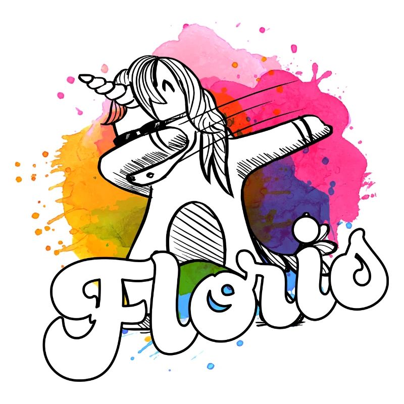 FLORIS - Beautiful Boy Name with Cool Unicorn