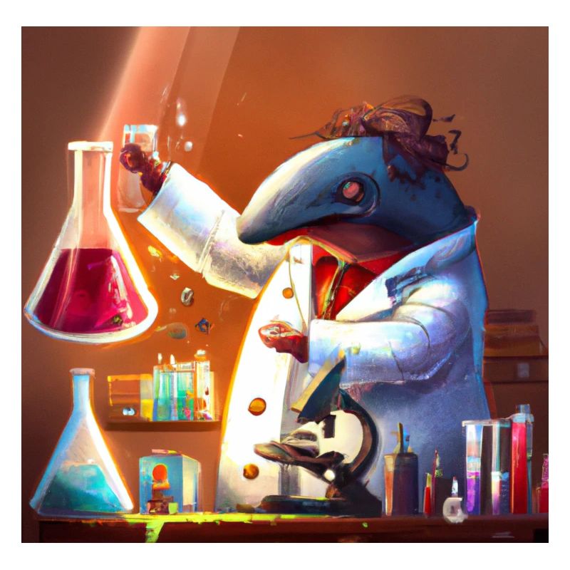 Mad dolphin scientist experimenting