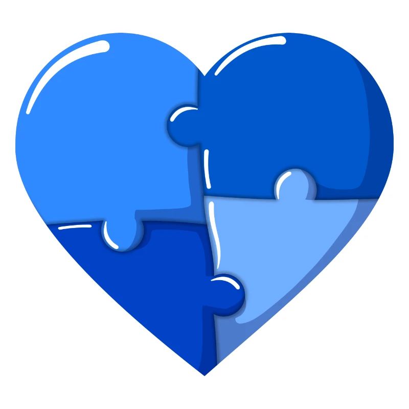 Autism heart Blue Puzzle