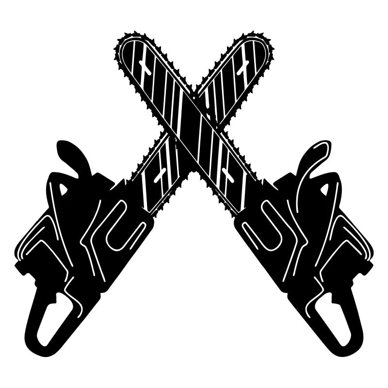 Two chainsaws crossed