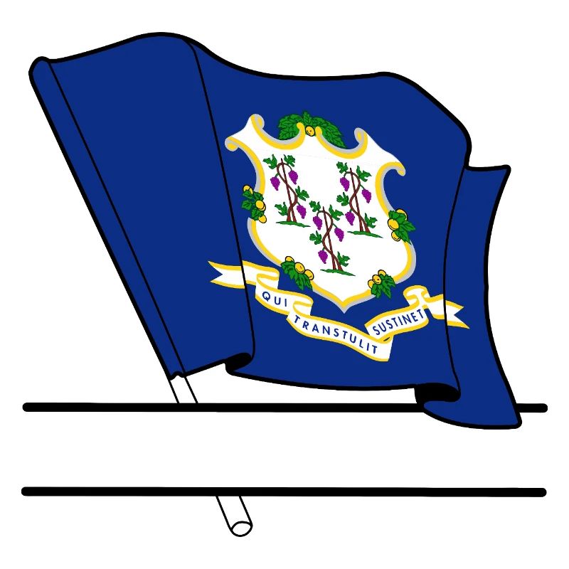 Drapeau Connecticut Bannière de texte