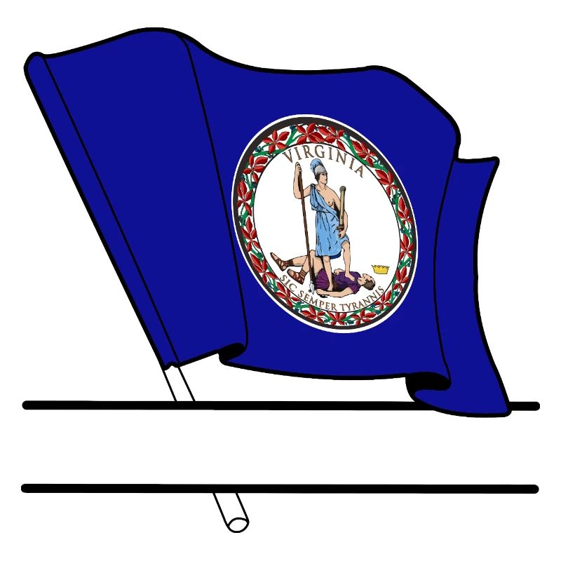 Flag Virginia text banner