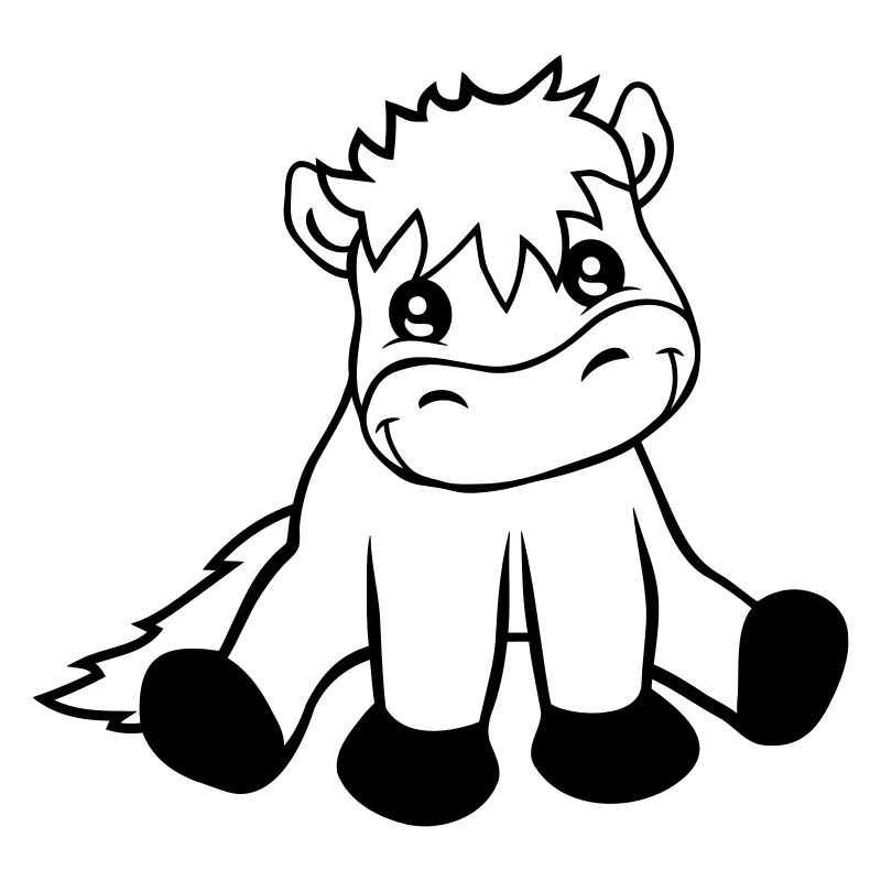 Friendly seated horse