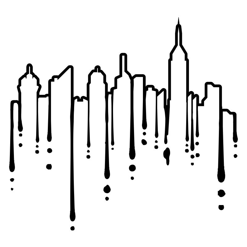 Silhouette Graffiti Hochhäuser