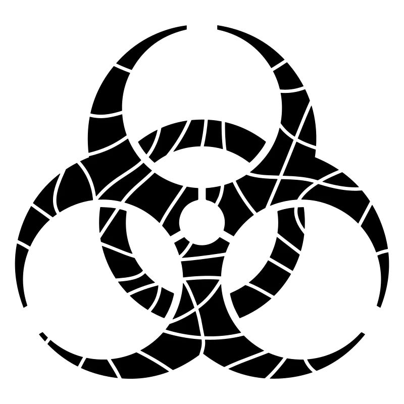 Biohazard Symbol Cracks Design