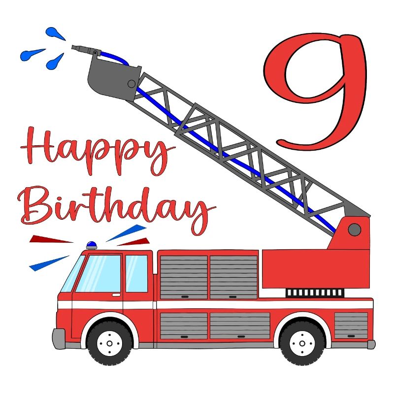 Fire engine Happy Birthday 9