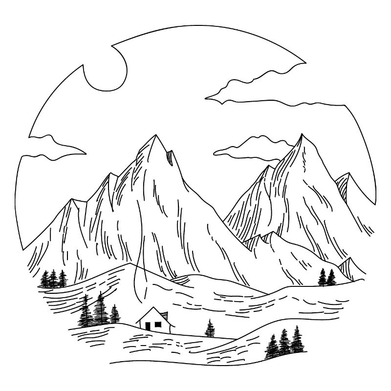 Landscape in Geometric shape