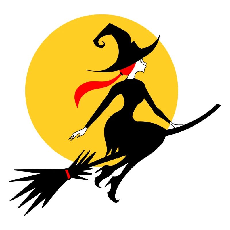 Witch and full moon