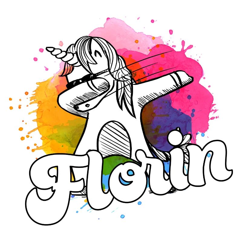 FLORIN - Schöner Jungen Name mit Coolem Einhorn