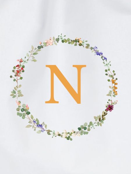 N Monogramm, Blumenkranz-Wildblumen