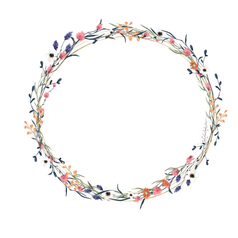 Field flowers wreath boho customizable