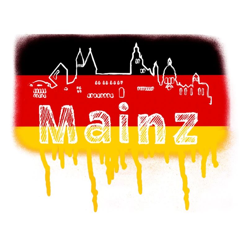 Mainz ,Germany, Flag,Skline,Graffiti