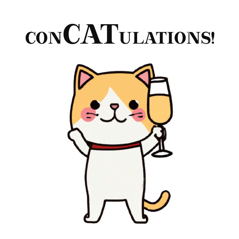 Cat Congratulations Celebration Gift Idea Funny Cute