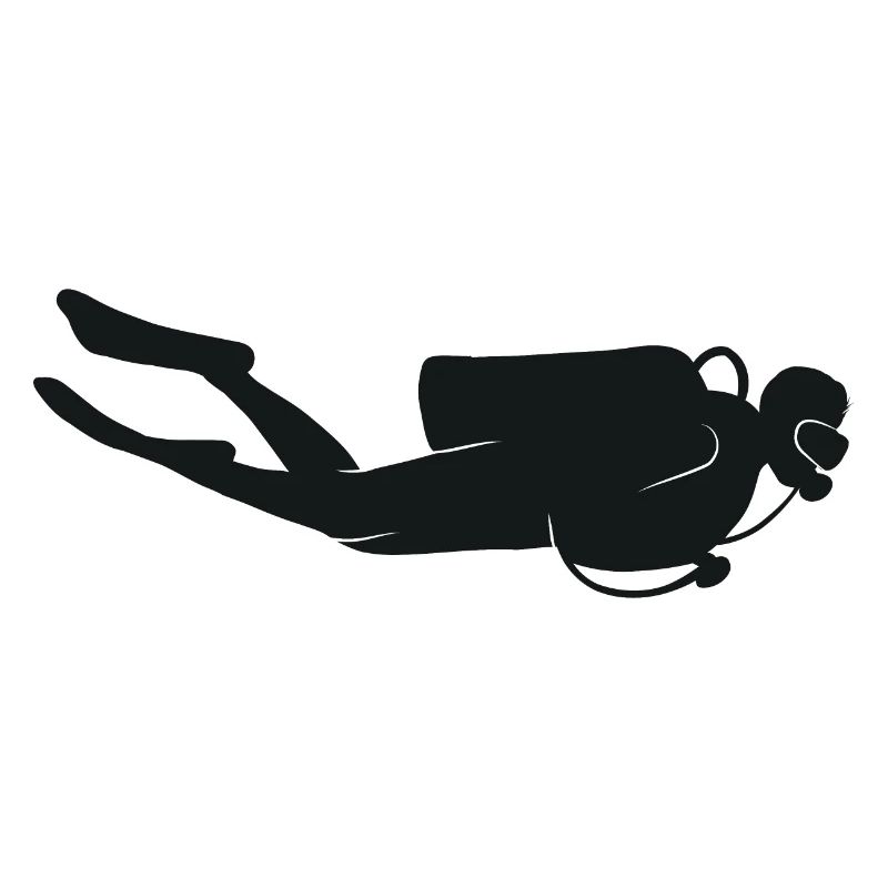 Diver diver diving silhouette