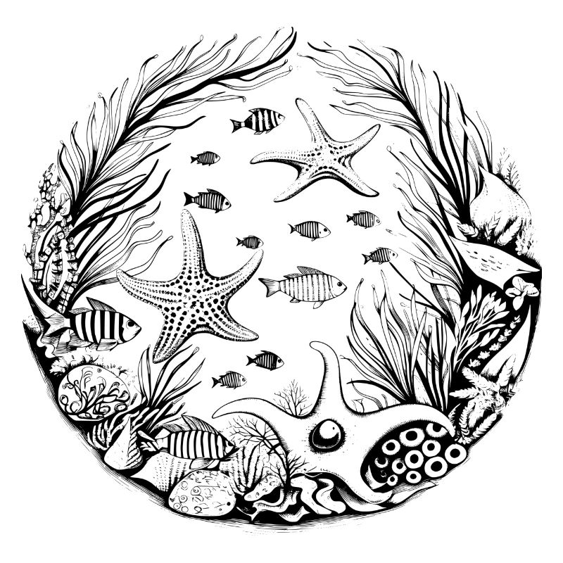 Sea pattern black