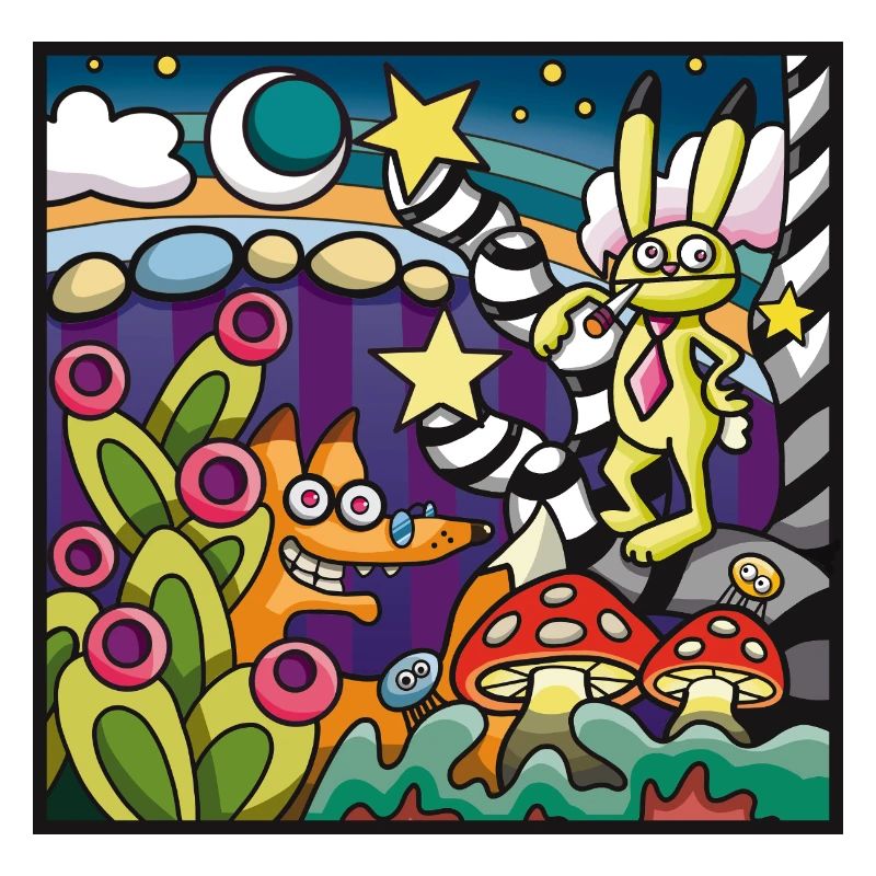 Fox and hare chilling