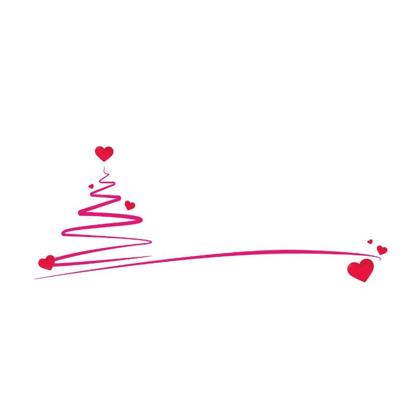 Christmas tree with hearts