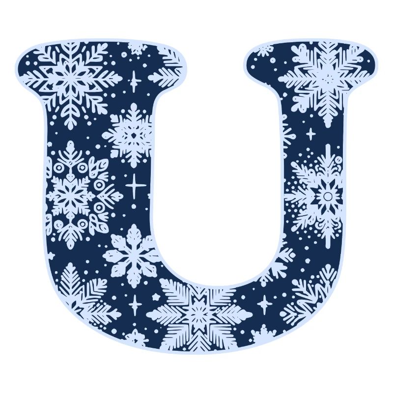 Buchstabe U Schneeflocken